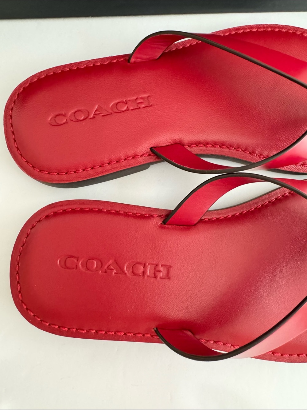 Coach Brianna Ruby Leather Logo Flip Flop Sandals Size 5B CZ379 - Picture 7 of 16